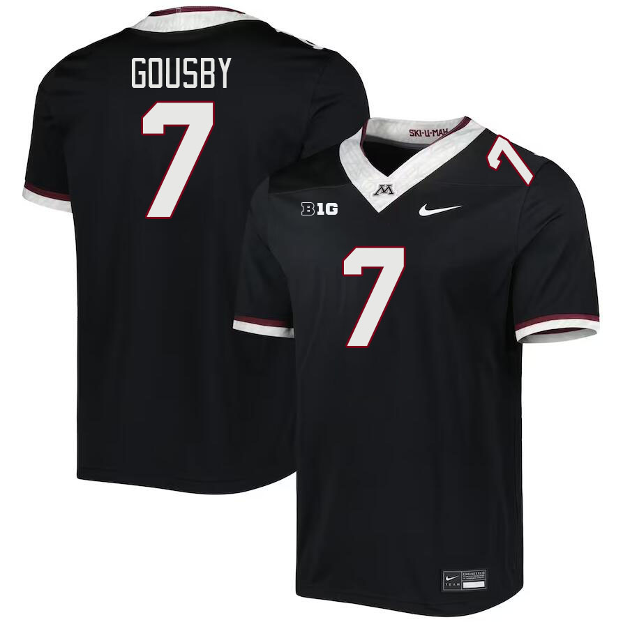Men #7 Aidan Gousby Minnesota Golden Gophers College Football Jerseys Stitched-Black